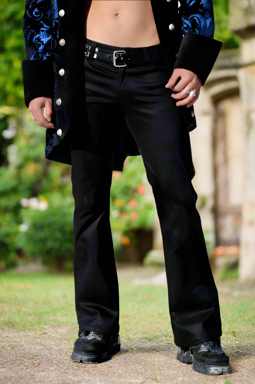 ROCKER JEANS - BOOT CUT - BLACK STRETCH DENIM