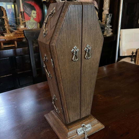 Shrine of Hollywood VINUM SANGUIS WINE BOTTLE CASKET Casket decor home Treasures and Relics