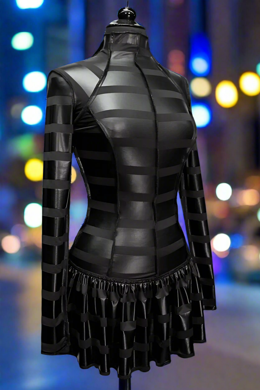 Shrine of Hollywood FUTURE SHOCK DRESS - VINYL STRIPE FABRIC Dresses