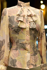 ANTOINETTE TOP - PINK VELVET PRINT