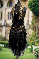 TASSEL SKIRT - GOLD/BLACK