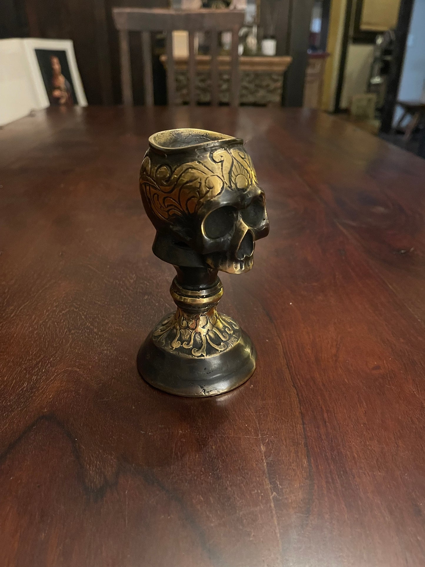 BRASS SKULL BOWL Shrine of Hollywood Decor Treasures and Relics