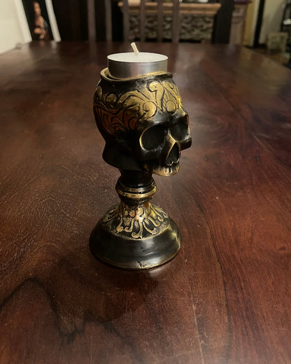 BRASS SKULL BOWL Shrine of Hollywood Decor Treasures and Relics