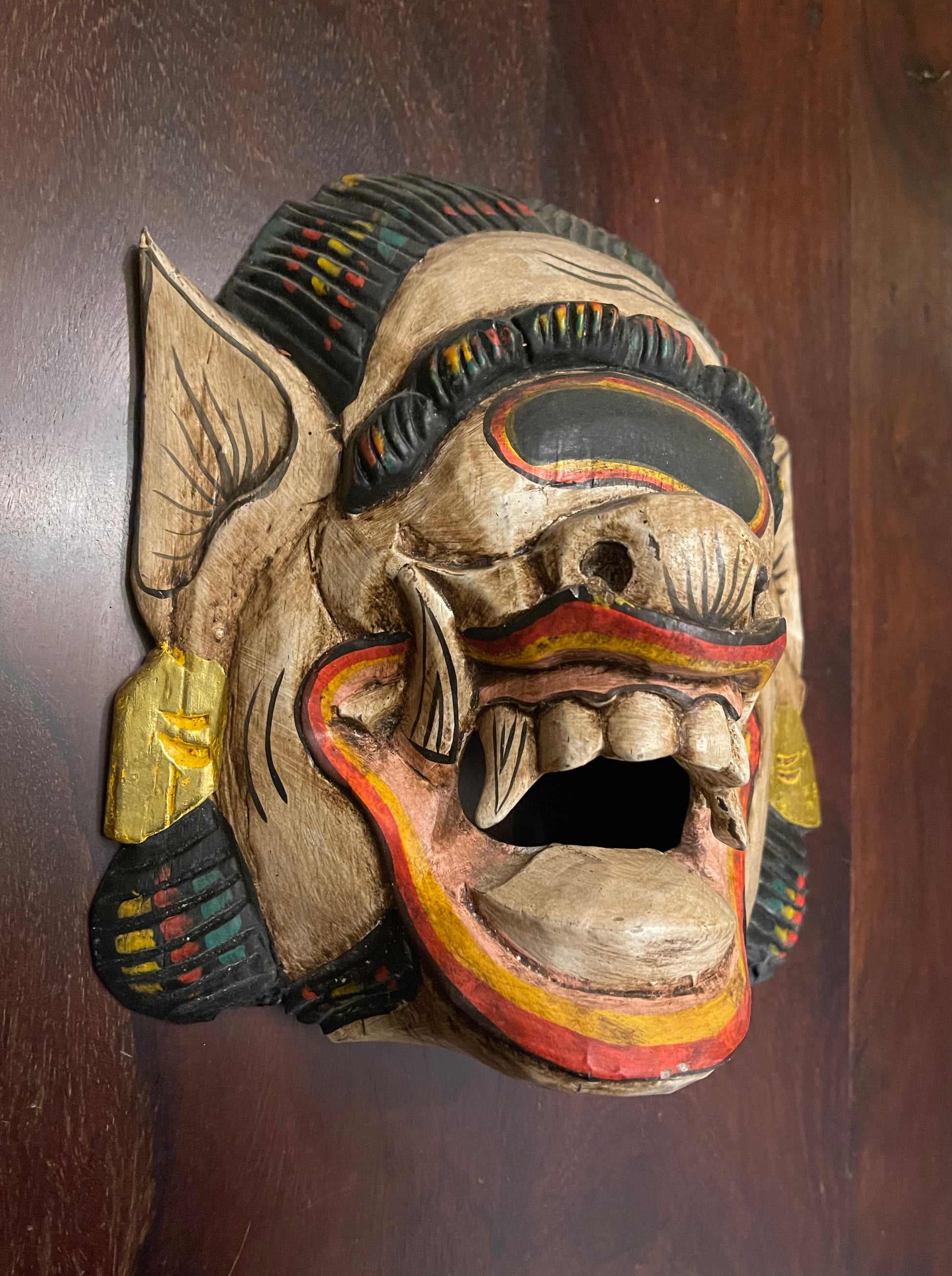 BALINESE CYCLOPS MASK Shrine of Hollywood Mask Treasures and Relics Wall Art