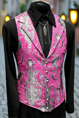 ARISTROCRAT VEST - PINK/SILVER TAPESTRY