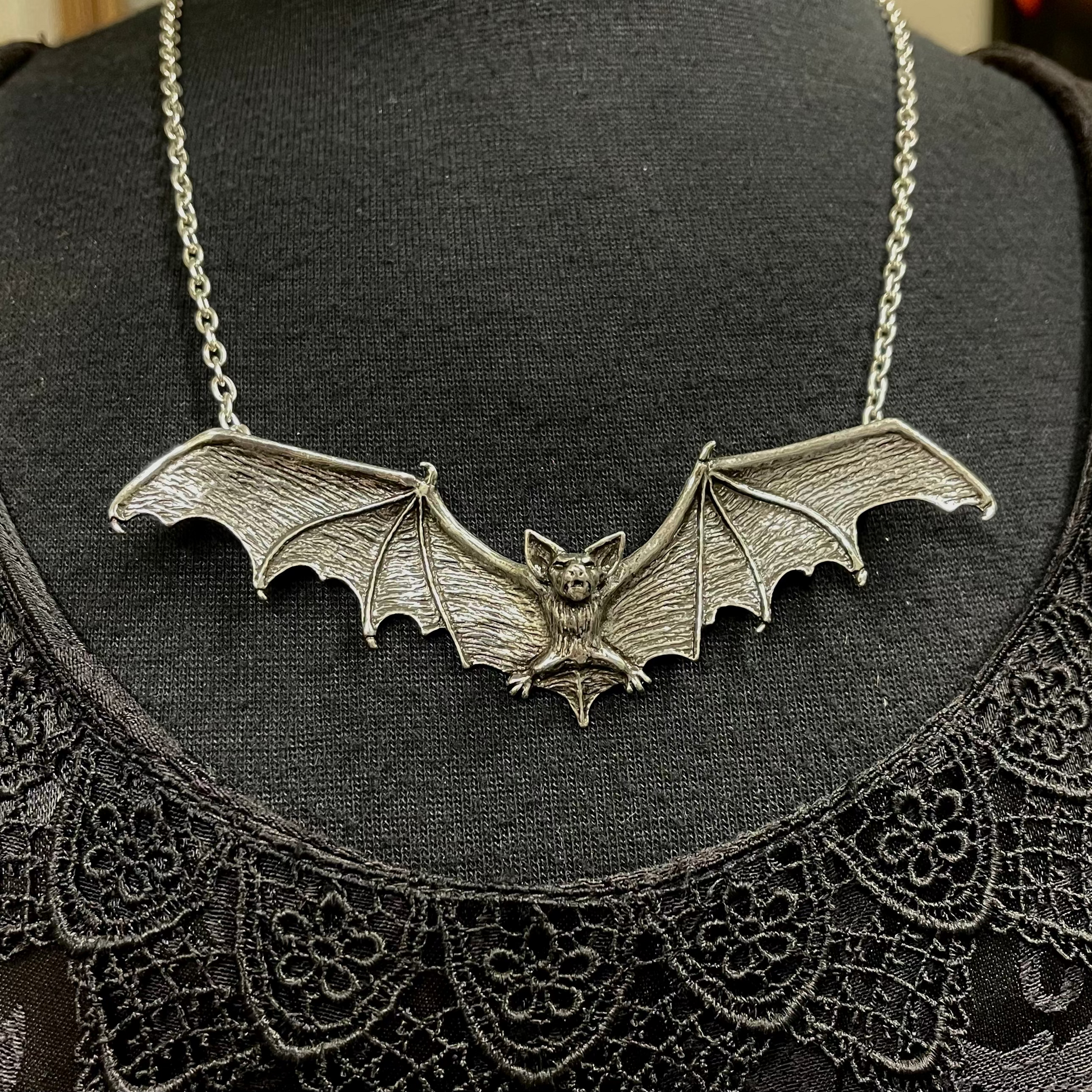 GOTHIC DARKNESS BAT NECKLACE Shrine of Hollywood Necklace Bat necklace Gothic Necklace Jewelry - Necklaces and Chokers
