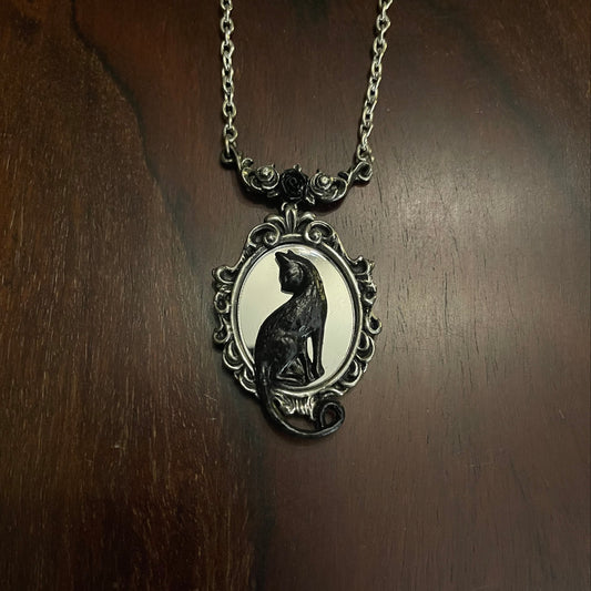 CAT IN THE MIRROR NECKLACE Shrine of Hollywood Jewelry - necklace Jewelry - Necklaces and Chokers