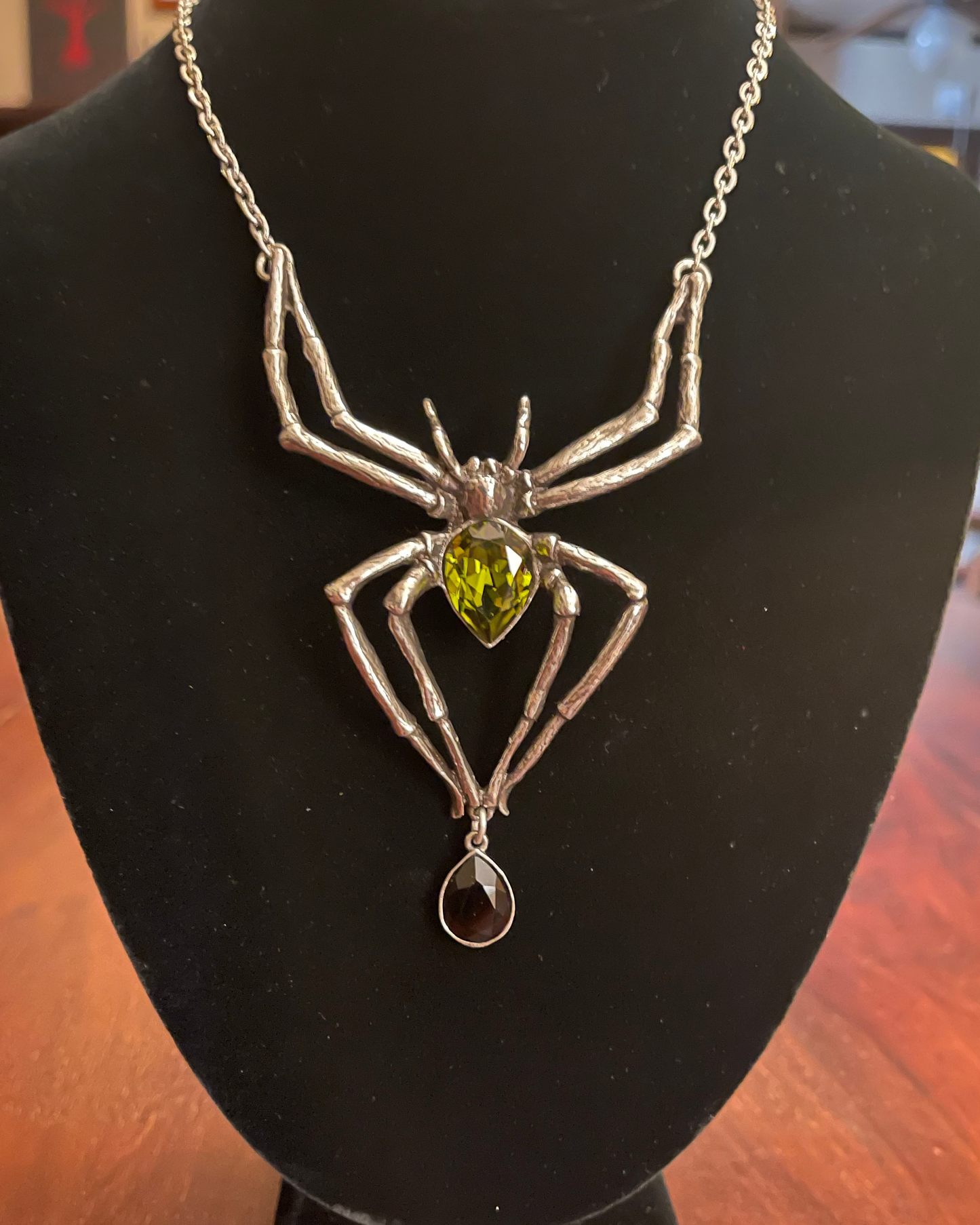 EMERALD VENOM NECKLACE Shrine of Hollywood Necklace Gothic Necklace Jewelry - Necklaces and Chokers Spider necklace