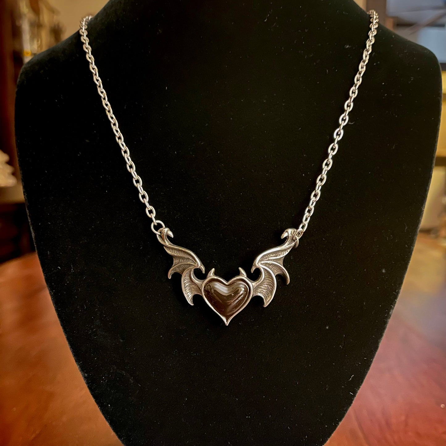 BLACKSOUL NECKLACE Shrine of Hollywood NECKLACE Bat necklace Jewelry - Necklaces and Chokers winged heart necklace