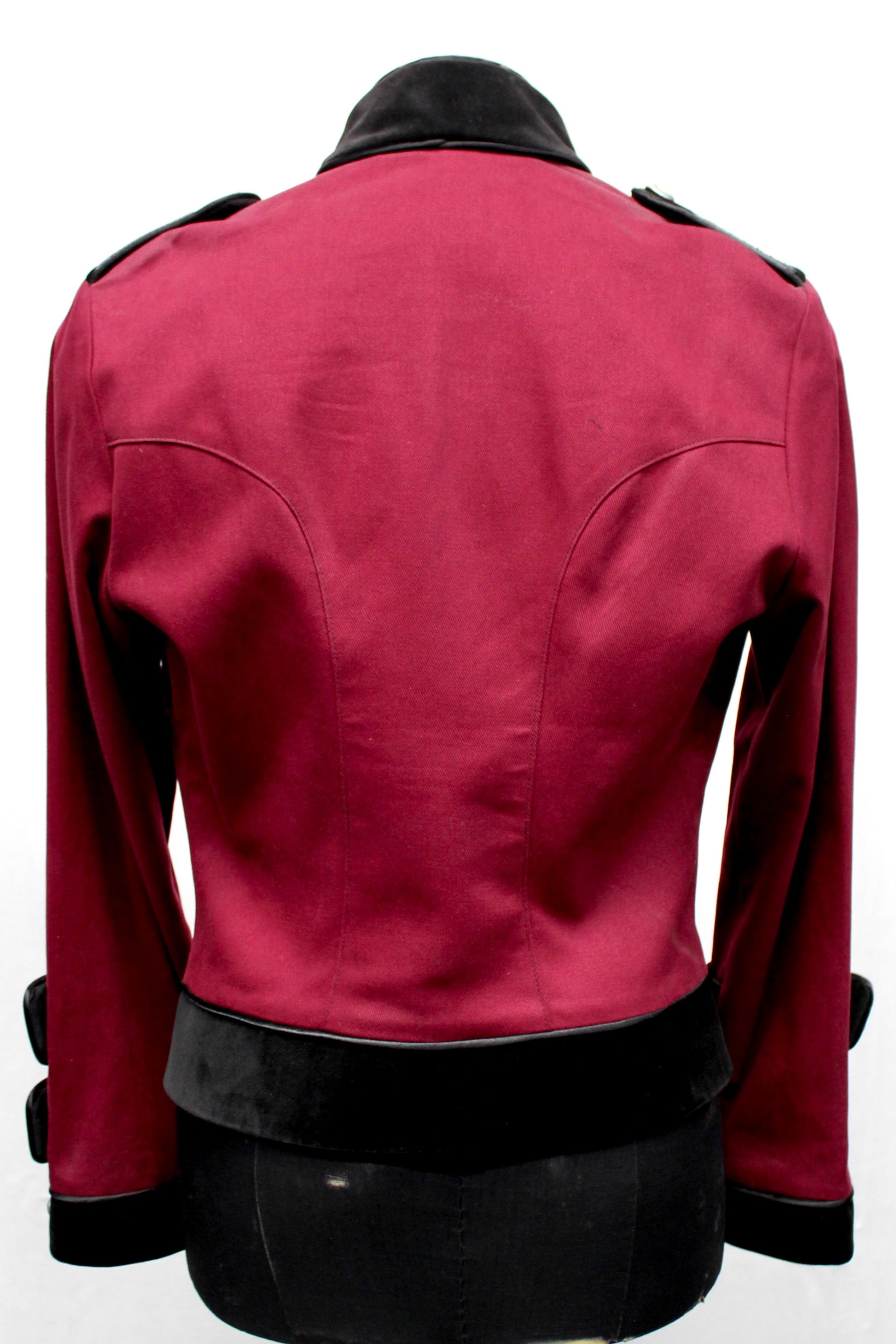 ROYAL MARINE JACKET - BURGUNDY DENIM - SIZE MEDIUM - ONLY ONE LEFT Shrine of Hollywood jacket aristocrat army bridgerton bridgeton jacket goth gothic Men's Jackets military steampunk victorian jacket vintage military jacket