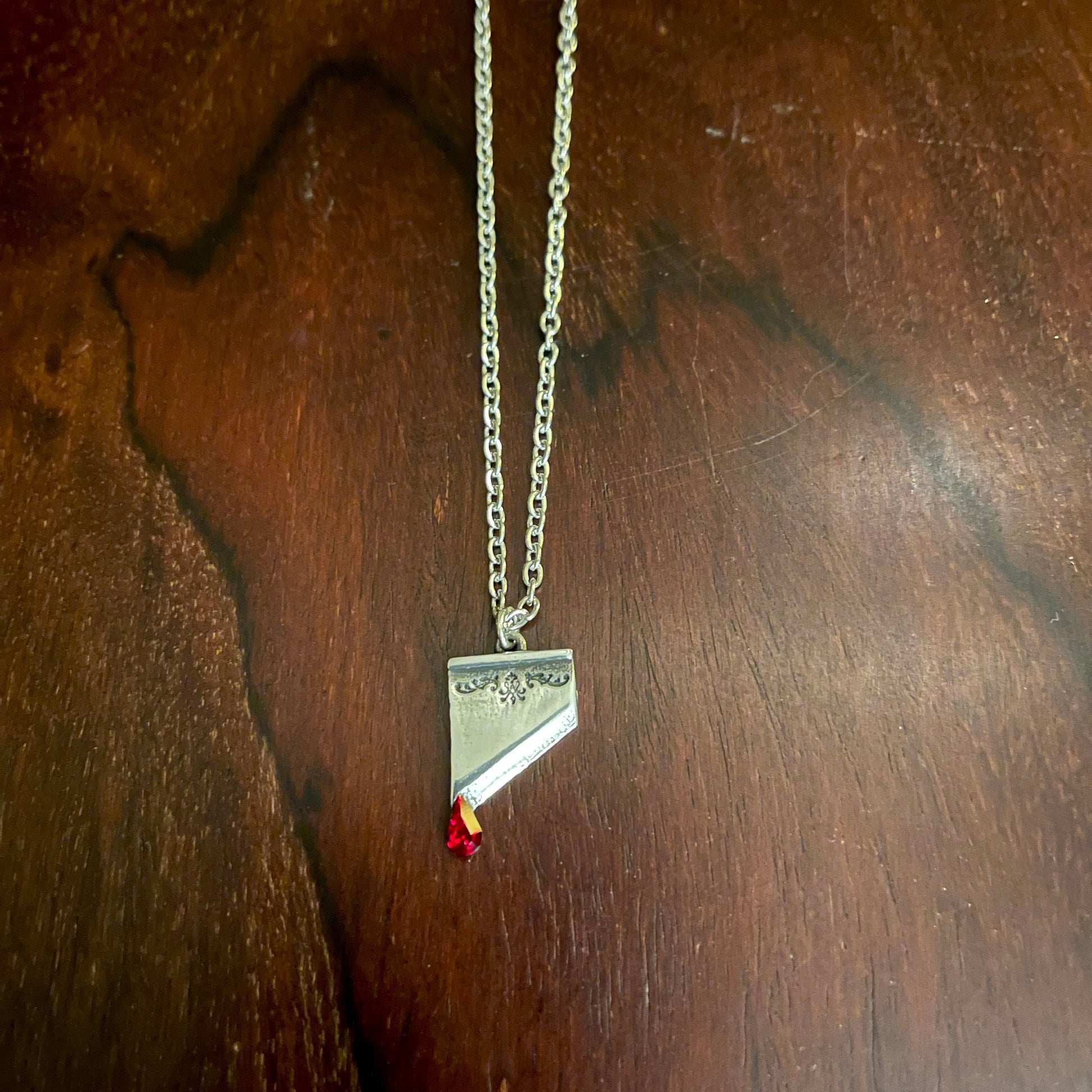 MARIE ANTOINETTE PENDANT NECKLACE Shrine of Hollywood Gothic Necklace guillotine necklace Jewelry - Necklaces and Chokers marie Antoinette necklace pewter blade necklace