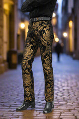 TAPESTRY PANTS - GOLD/BLACK