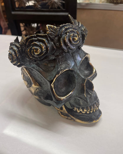 THE CROWNED SKULL - CROWN OF ROSES Shrine of Hollywood skull art Treasures and Relics