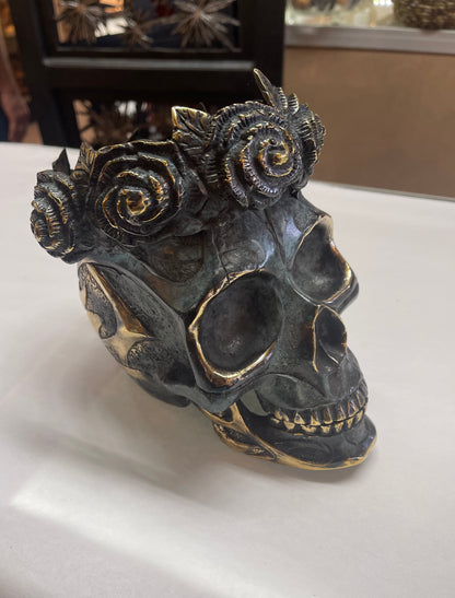 THE CROWNED SKULL - CROWN OF ROSES Shrine of Hollywood skull art Treasures and Relics