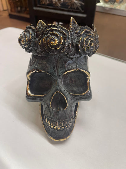 THE CROWNED SKULL - CROWN OF ROSES Shrine of Hollywood skull art Treasures and Relics