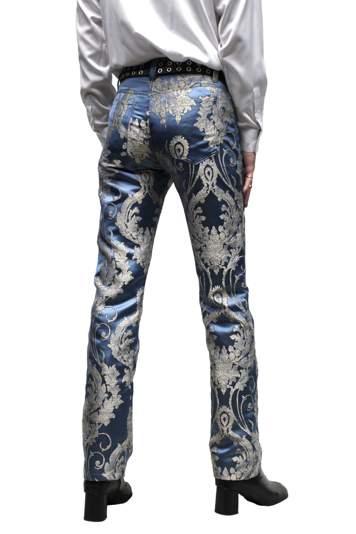 ROCKER PANTS - ICE BLUE BROCADE Shrine of Hollywood pants Bridgerton pants Pants Rocker Pants victorian pants