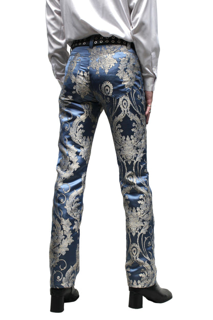 ROCKER PANTS - ICE BLUE BROCADE Shrine of Hollywood pants Bridgerton pants Pants Rocker Pants victorian pants