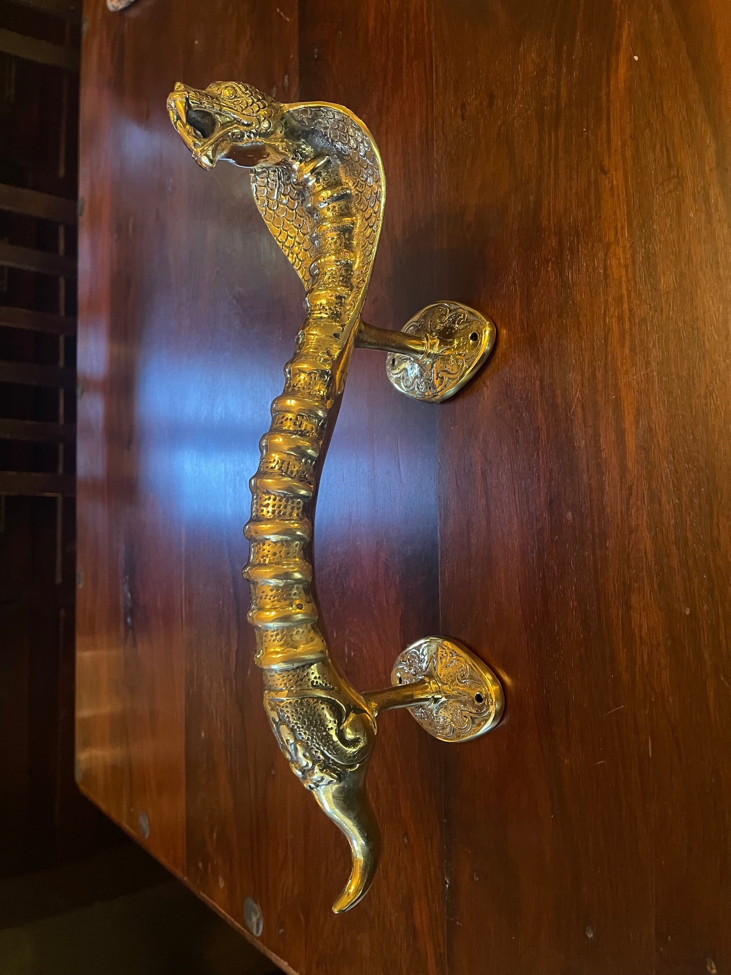 COBRA DOOR HANDLE - BRASS Shrine of Hollywood Decor Treasures and Relics