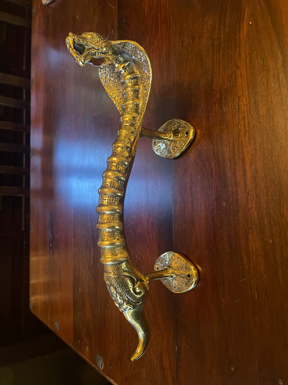 COBRA DOOR HANDLE - BRASS Shrine of Hollywood Decor Treasures and Relics