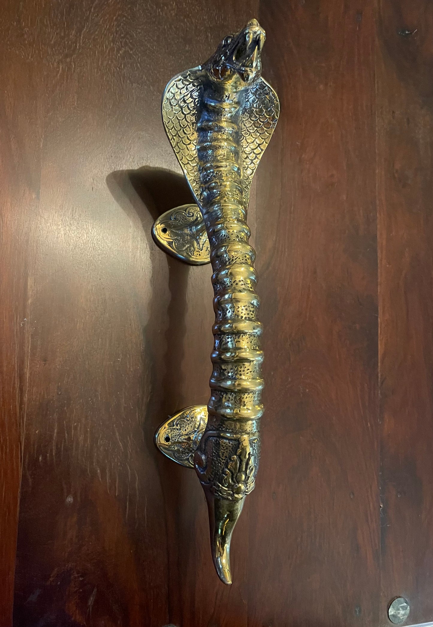 COBRA DOOR HANDLE - BRASS Shrine of Hollywood Decor Treasures and Relics