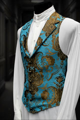 ARISTOCRAT VEST - TURQUOISE/GOLD