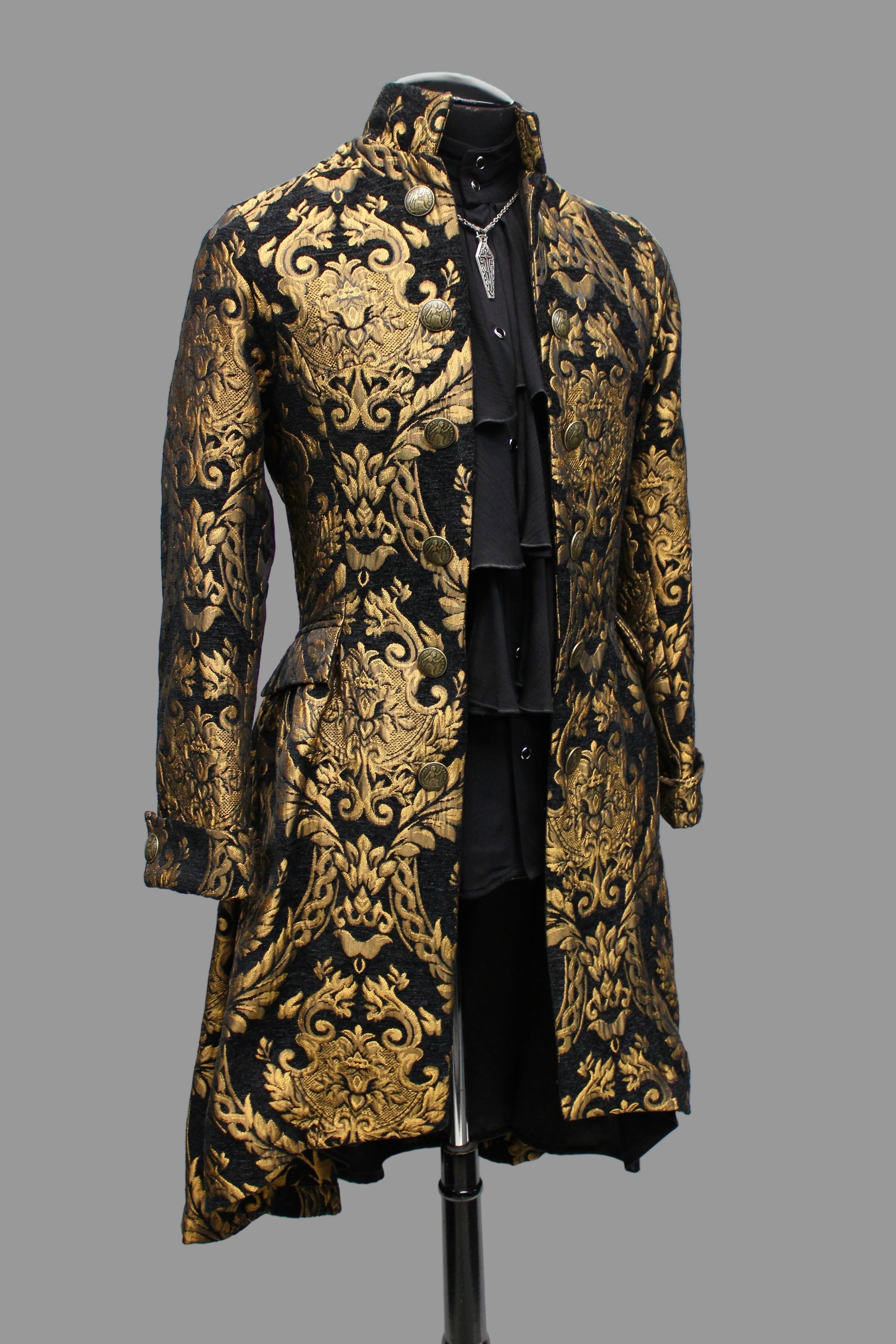 ORDER OF THE DRAGON COAT - GOLD/BLACK TAPESTRY Shrine of Hollywood coat Costume coat gothic coat Men's Coats Steampunk Coat victorian coat Wedding coat