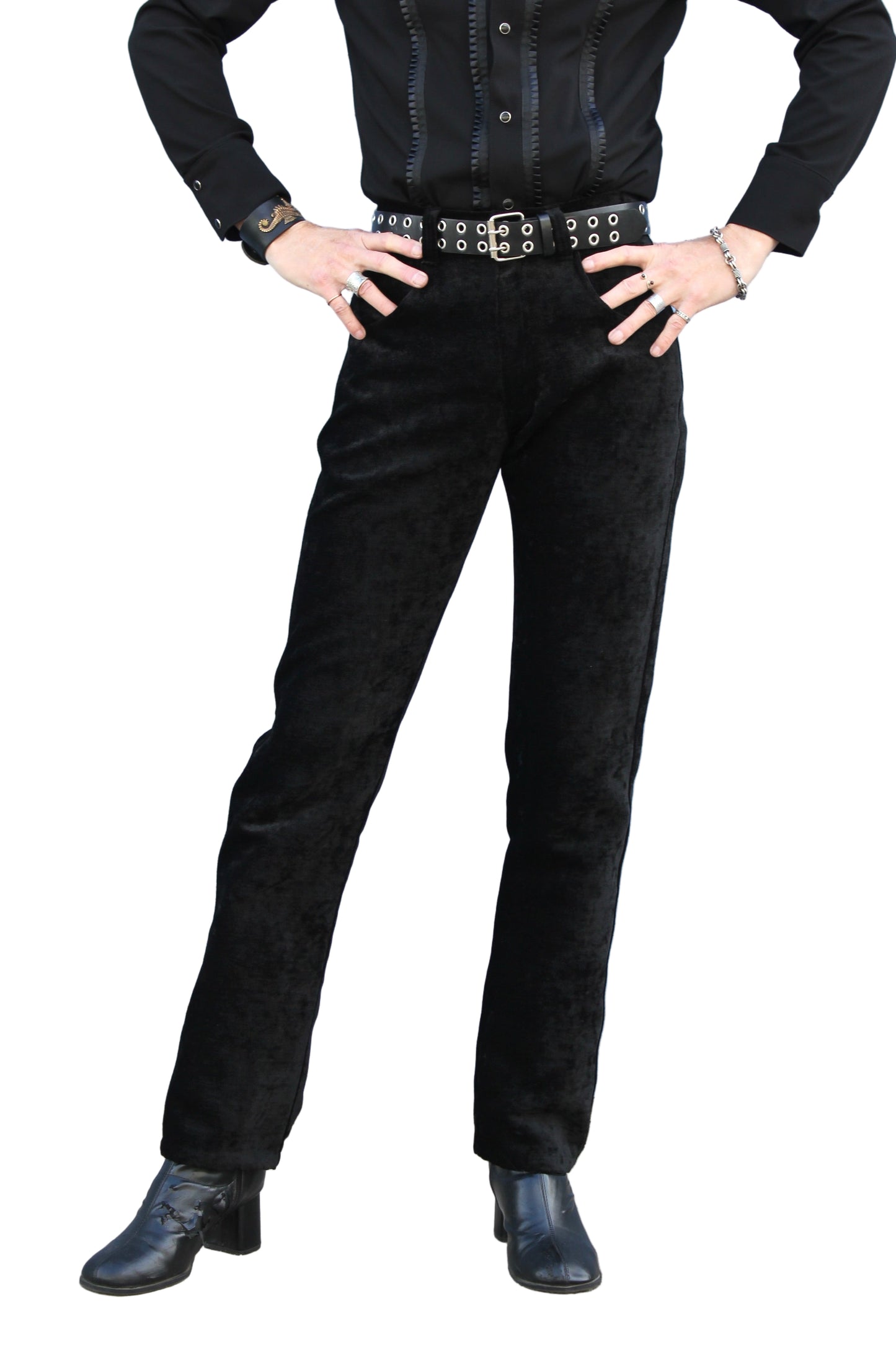 ROCKER PANTS - BLACK VELVET Shrine of Hollywood Pants Bridgerton pants gothic gothic pants masquerade pants Men's Pants Pants pirate pants Rocker Pants vampire pants victorian pants wedding pants