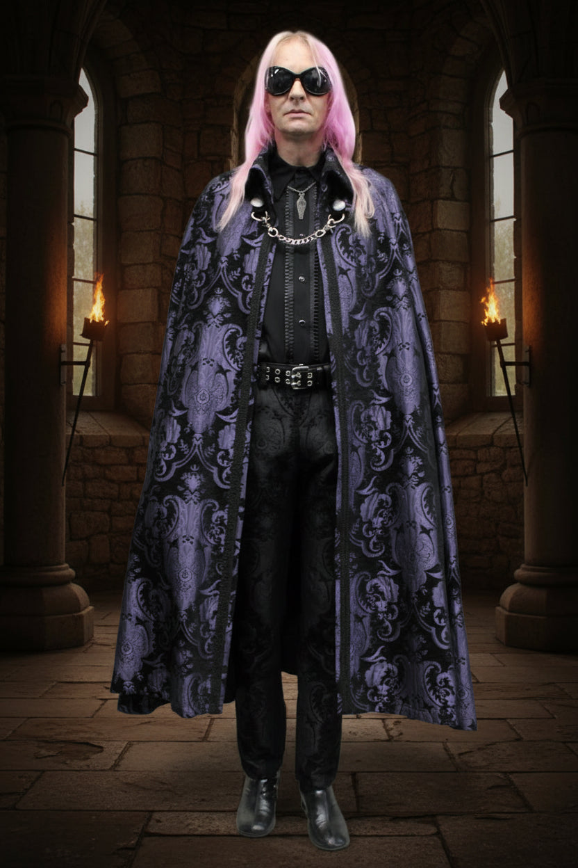CLOAK OF DARKNESS - PURPLE AND BLACK TAPESTRY Shrine of Hollywood coat Capes variant-option-placeholder