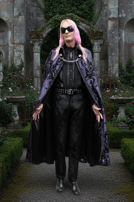 CLOAK OF DARKNESS - PURPLE AND BLACK TAPESTRY Shrine of Hollywood coat Capes variant-option-placeholder