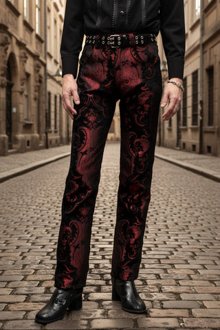 TAPESTRY PANTS - RED/BLACK