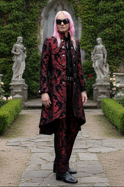 ORDER OF THE DRAGON COAT - RED/BLACK TAPESTRY Shrine of Hollywood coat Men's Coats