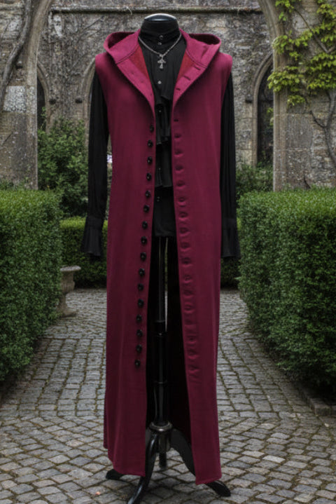 WRAITH ROBE - BURGUNDY COTTON - Size Medium