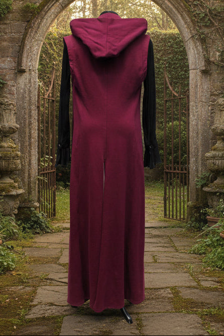 WRAITH ROBE - BURGUNDY COTTON - Size Medium Shrine of Hollywood coat gothic Men's Coats Pirate vest Steampunk Coat vampire coat