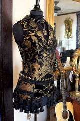 MARQUESA VEST - GOLD/BLACK TAPESTRY