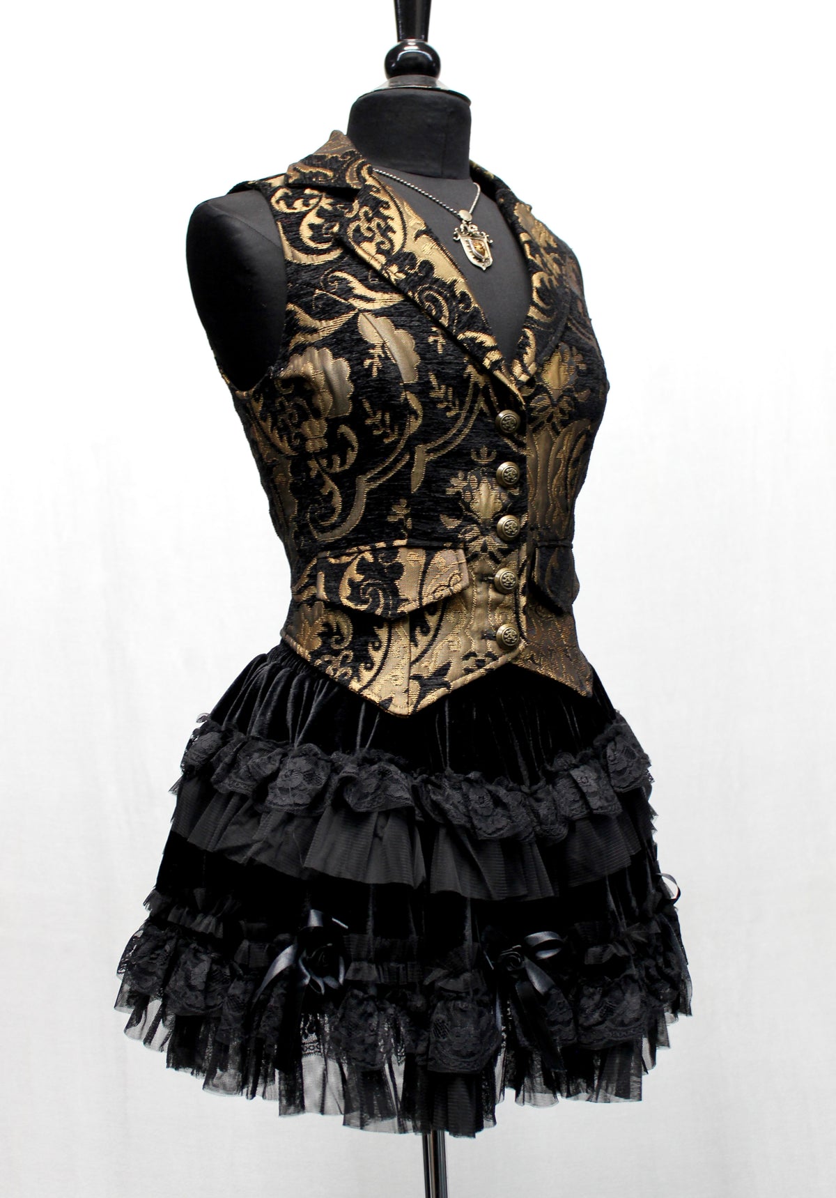 MARDI GRAS SKIRT - BLACK VELVET Shrine of Hollywood Skirt Skirts Victorian Skirt