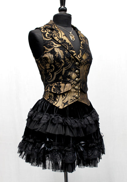 MARDI GRAS SKIRT - BLACK VELVET Shrine of Hollywood Skirt Skirts Victorian Skirt