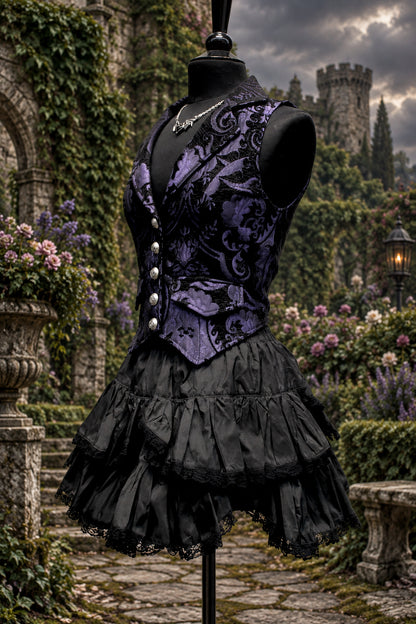 TAFFETA SKIRT - BLACK