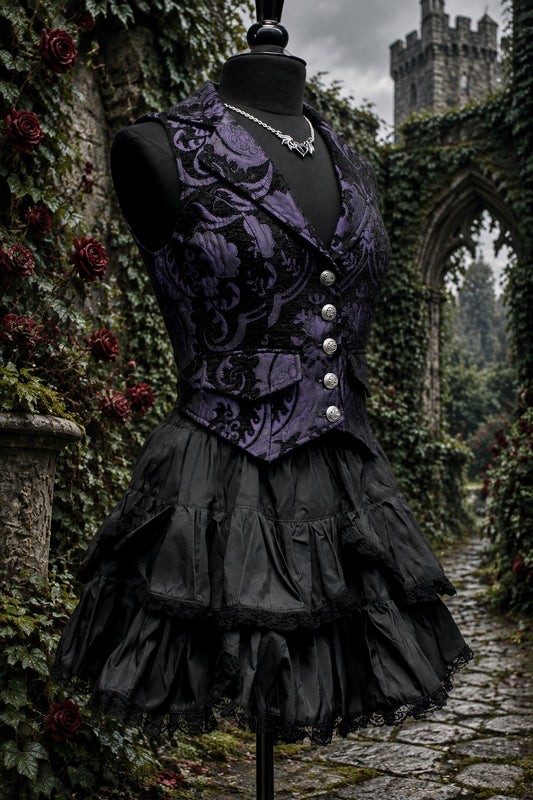 TAFFETA SKIRT - BLACK Shrine of Hollywood Skirt Skirts
