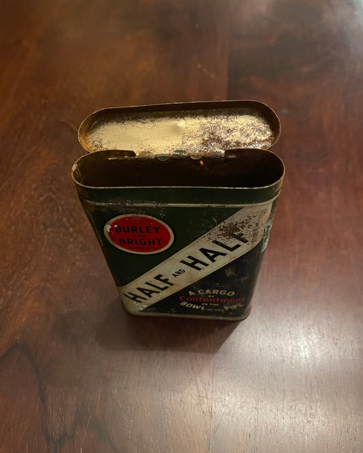 VINTAGE BURLEY AND BRIGHT TOBACCO TIN Shrine of Hollywood vintage tobacco tin Treasures and Relics