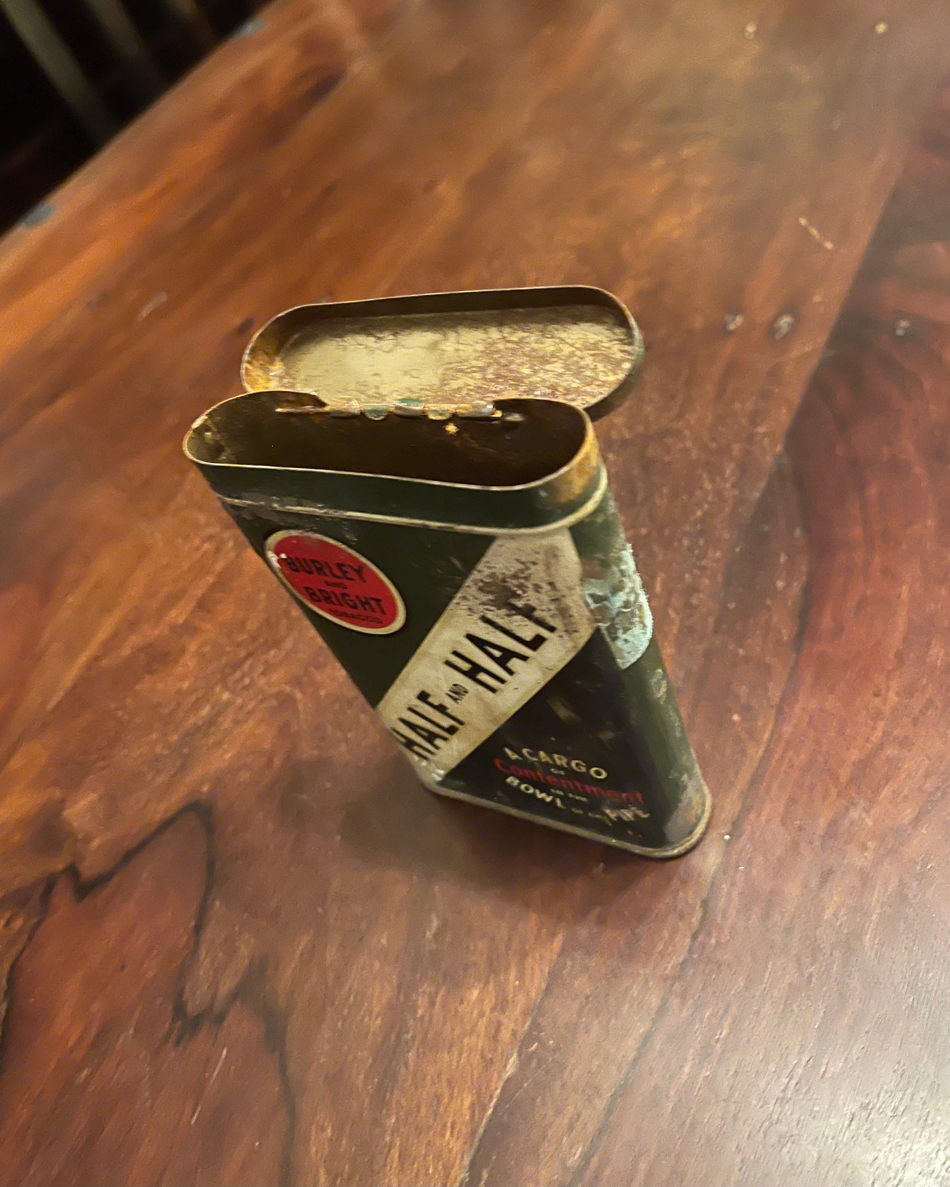 VINTAGE BURLEY AND BRIGHT TOBACCO TIN Shrine of Hollywood vintage tobacco tin Treasures and Relics