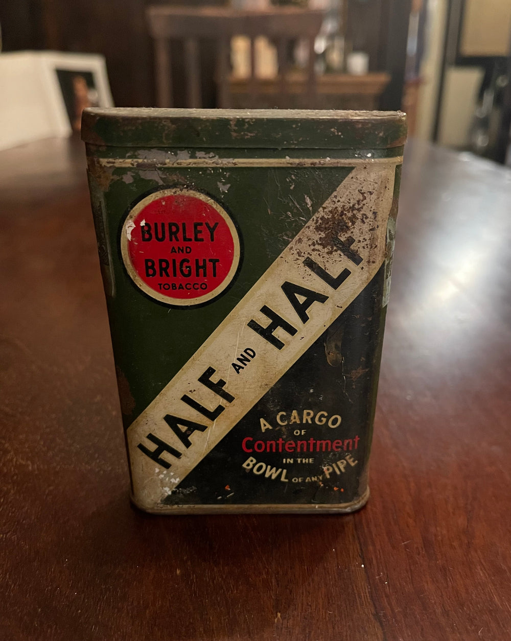 VINTAGE BURLEY AND BRIGHT TOBACCO TIN