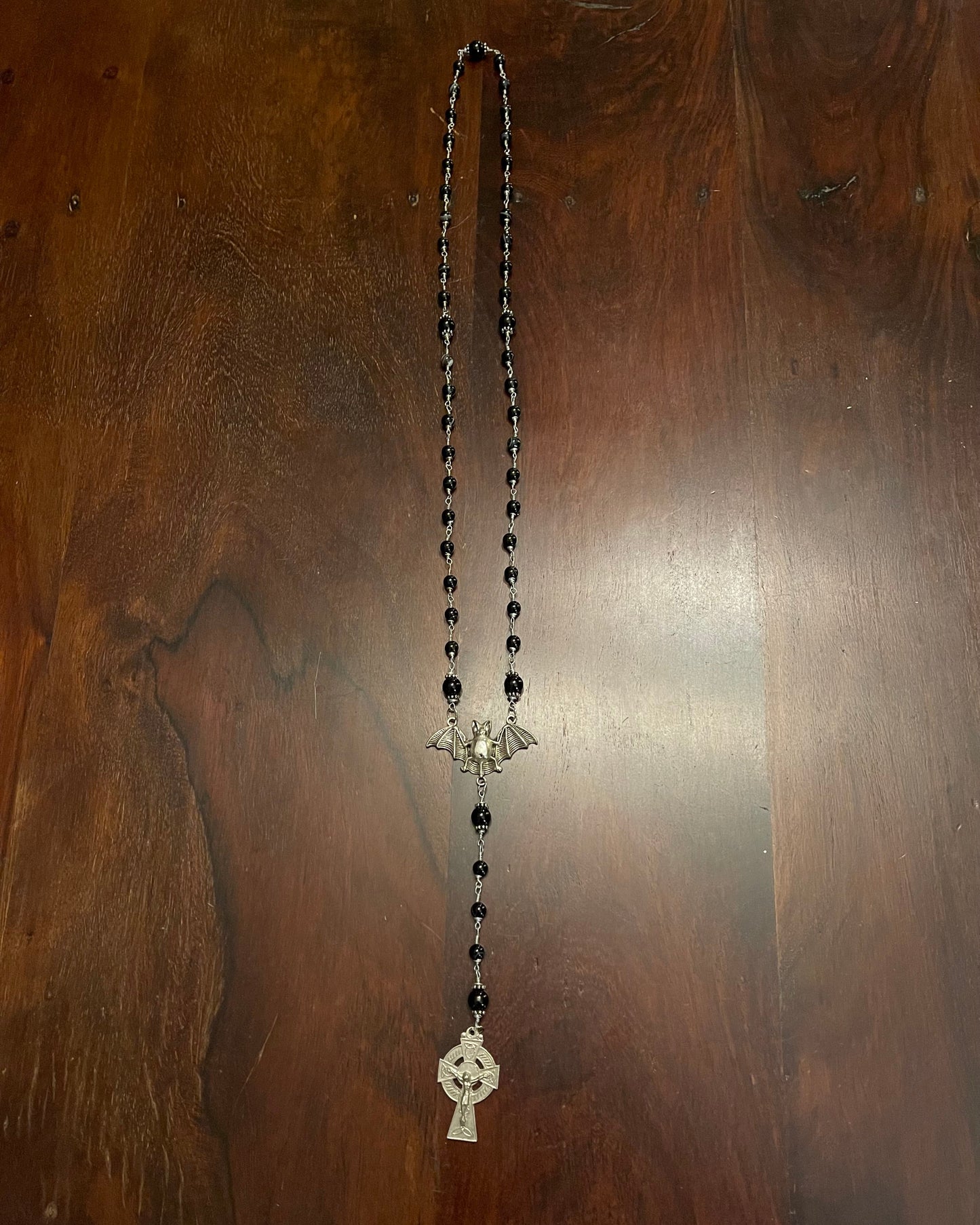 BAT ROSARY NECKLACE Shrine of Hollywood Jewelry - necklace Jewelry - Necklaces and Chokers