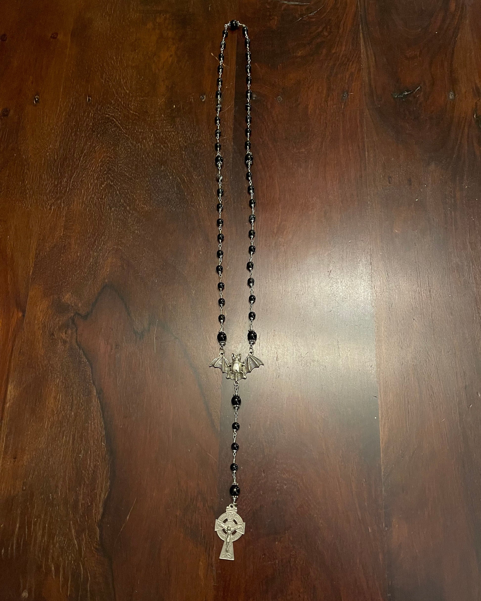 BAT ROSARY NECKLACE Shrine of Hollywood Jewelry - necklace Jewelry - Necklaces and Chokers