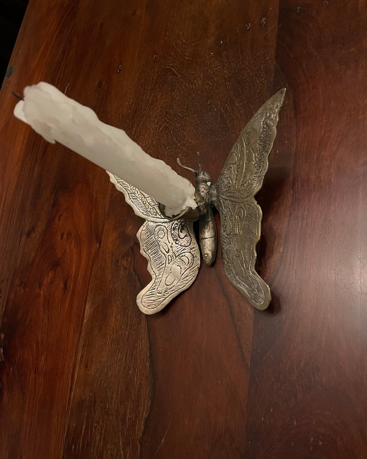 ANTIQUE BUTTERFLY CANDLEHOLDER