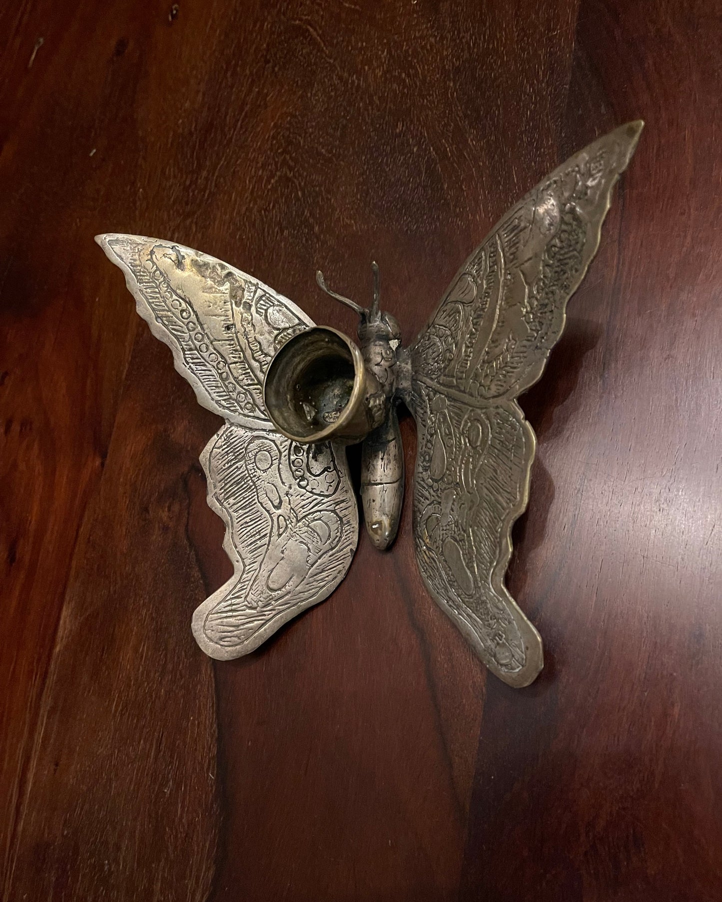 ANTIQUE BUTTERFLY CANDLEHOLDER
