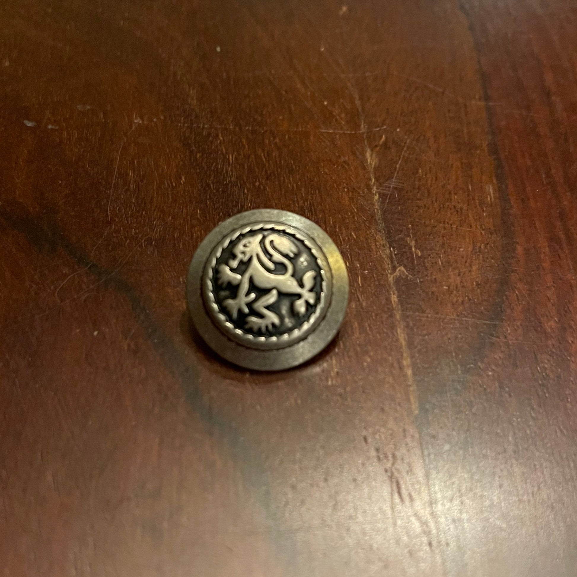 ANTIQUE MEDIEVAL LION BUTTON - LARGE SIZE - One dozen Shrine of Hollywood button Buttons