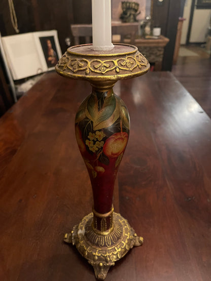 ELEGANT GOLD LEAF RENAISSANCE CANDLE HOLDER