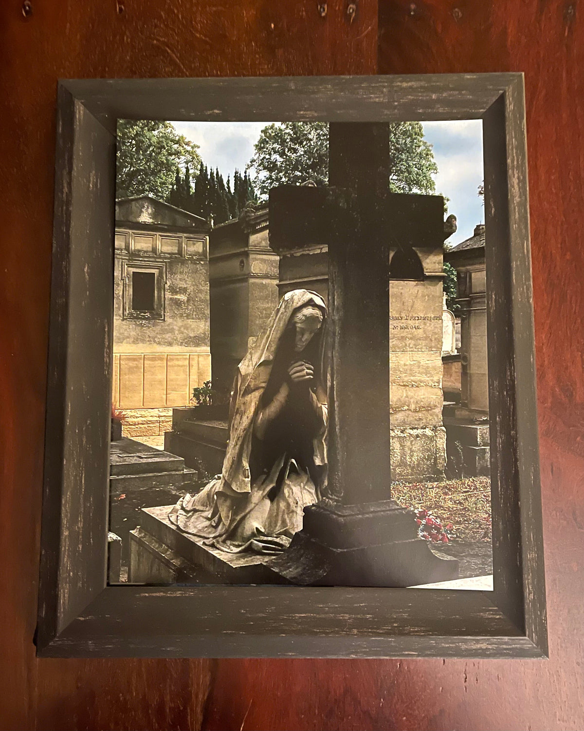 PRAYING WOMAN - A FRAMED COLOR PHOTO Shrine of Hollywood framed photo Treasures and Relics Wall Art