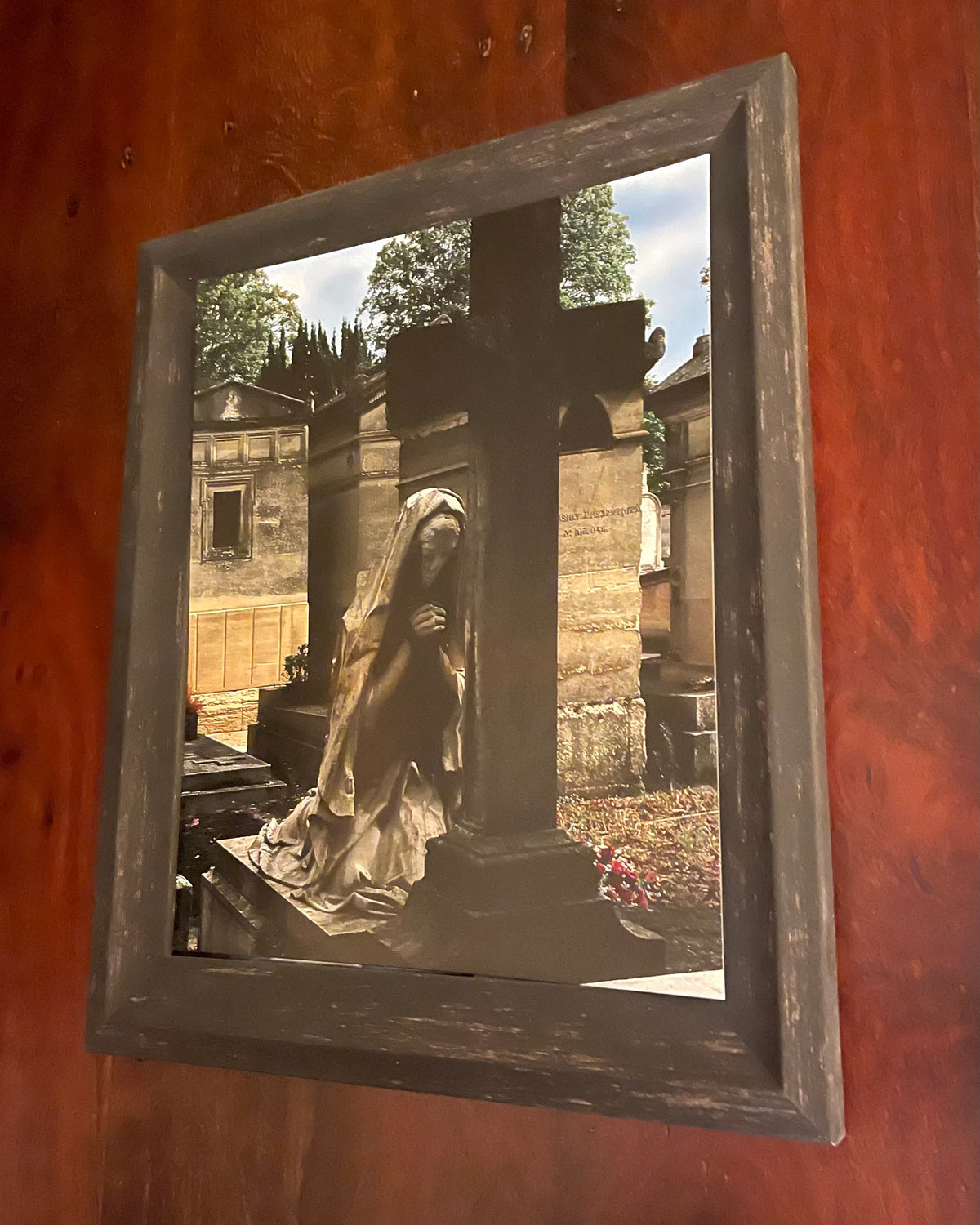 PRAYING WOMAN - A FRAMED COLOR PHOTO Shrine of Hollywood framed photo Treasures and Relics Wall Art