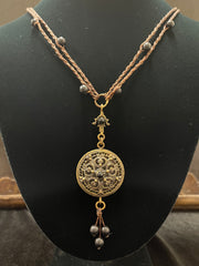 OBSIDIAN BEAD WOVEN NECKLACE